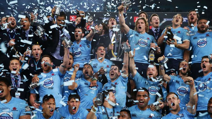 The Waratahs celebrate beating the Crusaders in the 2014 Super Rugby finale