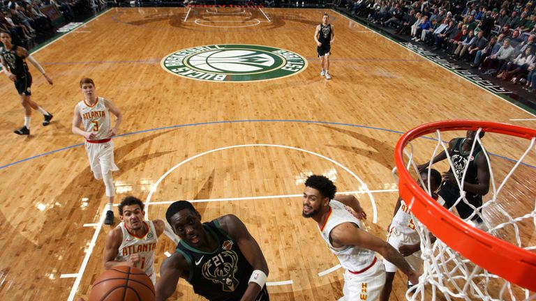 Tony Snell attacks the rim