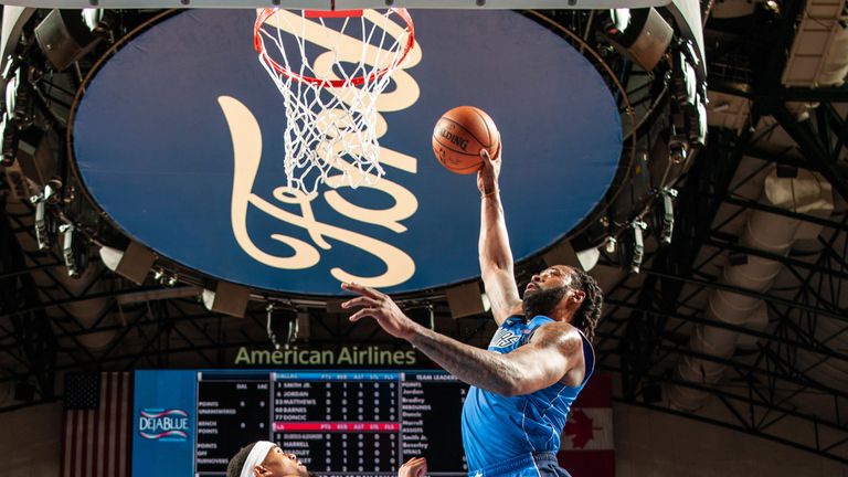 DeAndre Jordan hammers home a fast-break dunk