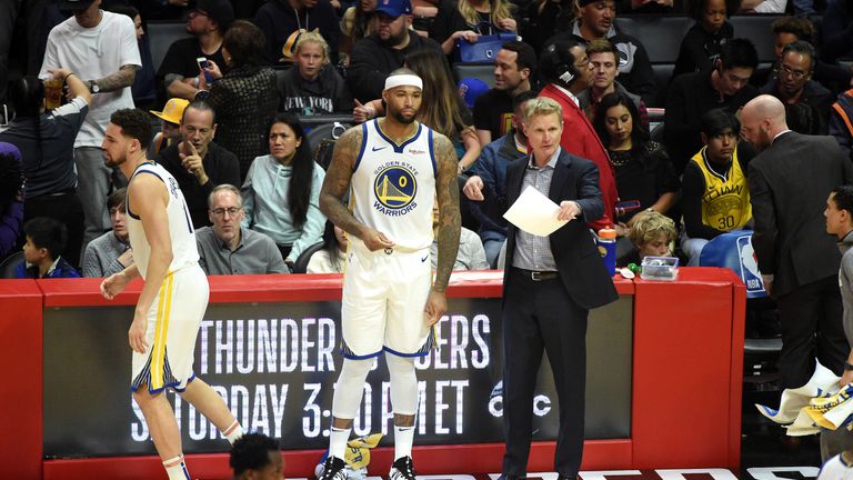 Coach Steve Kerr introduced DeMarcus Cousins into the game
