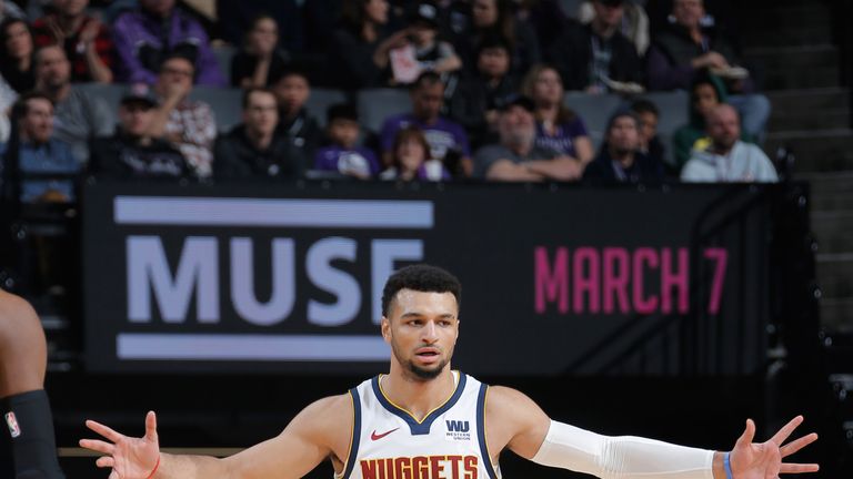 Jamal Murray initiates the Nuggets' offense against the Kings