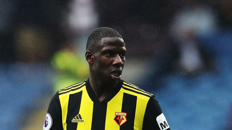 BURNLEY, ENGLAND - AUGUST 19: Abdoulaye Doucoure of Watford looks on during the Premier League match between Burnley FC and Watford FC at Turf Moor on August 19, 2018 in Burnley, United Kingdom. (Photo by Ian MacNicol/Getty Images)