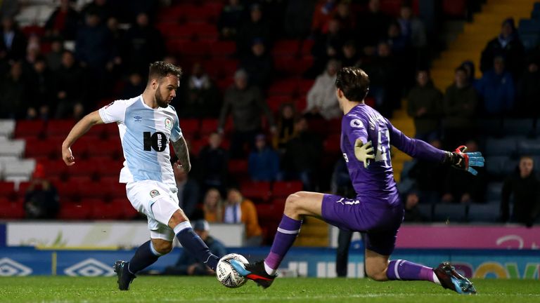 Adam Armstrong during the FA Cup Third Round Replay match between Blackburn Rovers and Newcastle United at Ewood Park on January 15