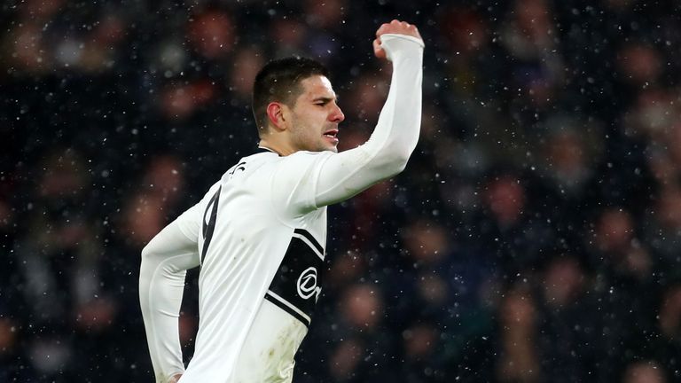 Aleksandar Mitrovic celebrates scoring Fulham's equaliser
