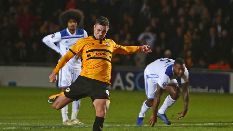 Padraig Amond fires in Newport's winner with five minutes remaining