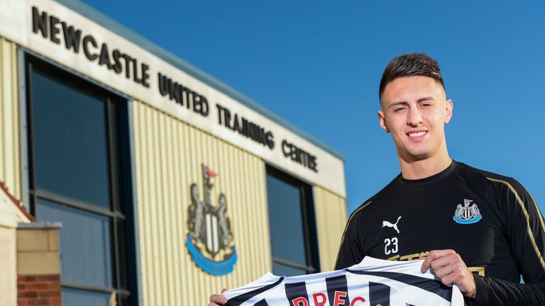 Newcastle United unveil new loan signing Antonio Barreca