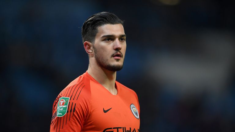 Arijanet Muric during the Carabao Cup semi-final first leg match between Manchester City and Burton Albion