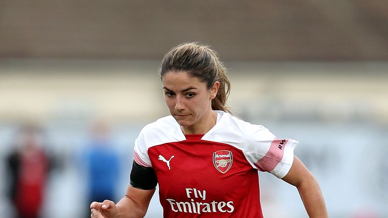  during the WSL match between Arsenal Women and Birmingham Ladies at Meadow Park on November 4, 2018 in Borehamwood, England.