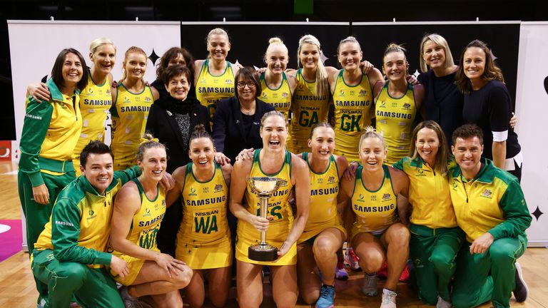 The Australia Diamonds celebrated their Constellation Cup victory in October 2018