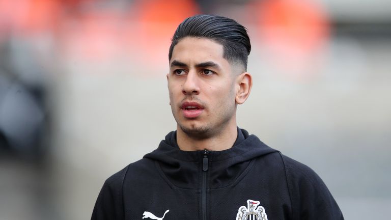 Ayoze Perez of Newcastle United looks on prior to the Premier League match between Newcastle United and Fulham FC at St. James Park on December 22, 2018 in Newcastle upon Tyne, United Kingdom.