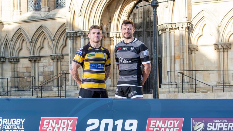 22/01/2019 - Rugby League - Betfred Championship & League 1 Launch - York, England - York CIty Knights Ben Cockayne and Toronto Wolfpack's Jon Wilkin.