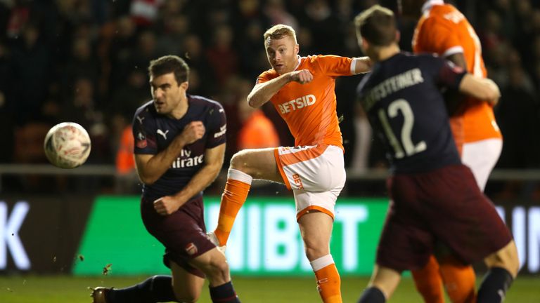 FA Cup Third Round match between Blackpool and Arsenal at Bloomfield Road on January 5, 2019 in Blackpool, United Kingdom.