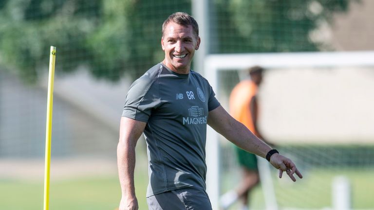 09/01/19.CELTIC TRAINING.DUBAI.Celtic manager Brendan Rodgers