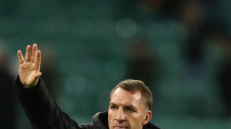 GLASGOW, SCOTLAND - DECEMBER 08: Celtic manager Brendan Rodgers is seen at full time during the Scottish Ladbrokes Premiership match between Celtic and Kilmarnock at Celtic Park Stadium on December 8, 2018 in Glasgow, Scotland. (Photo by Ian MacNicol/Getty Images)