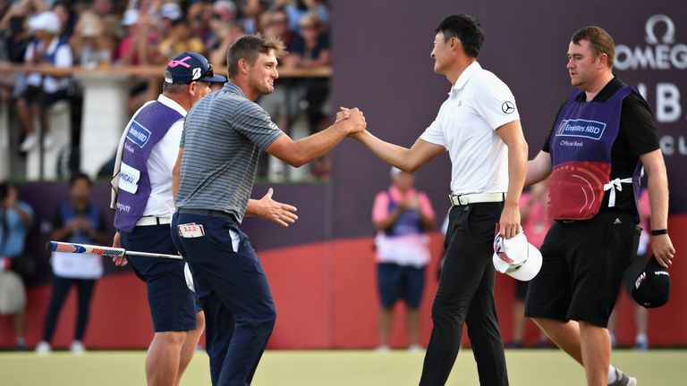 during Day Four of the Omega Dubai Desert Classic at Emirates Golf Club on January 27, 2019 in Dubai, United Arab Emirates.