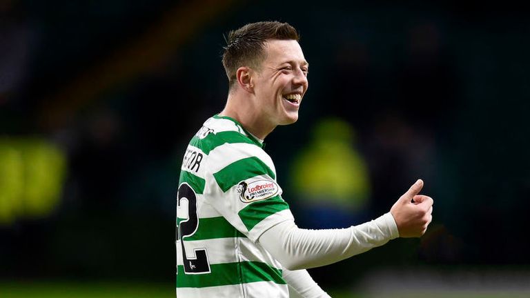 Celtic's Callum McGregor celebrates at full-time