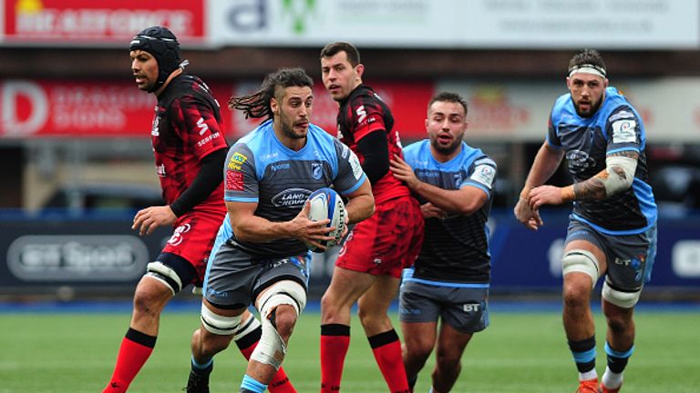 Josh Navidi attacks for Cardiff during their Champions Cup win