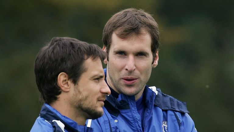 Carlo Cudicini and Petr Cech Chelsea training 2007