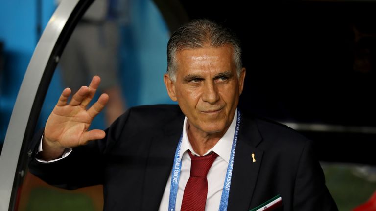 Carlos Queiroz, Head coach of Iran looks on during the 2018 FIFA World Cup Russia group B match between Iran and Portugal at Mordovia Arena on June 25, 2018 in Saransk, Russia. 