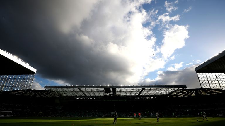 A general view inside the stadium ahead of the UEFA Champions League Qualifier between Celtic and AEK Athens at Celtic Park Stadium on August 8, 2018 in Glasgow, Scotland. 