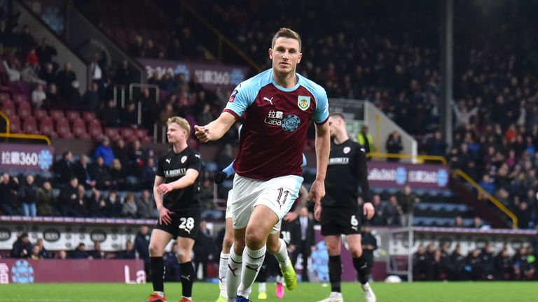 Chris Wood during the FA Cup Third Round match between Burnley and Barnsley at Turf Moor on January 5, 2019 in Burnley, United Kingdom.