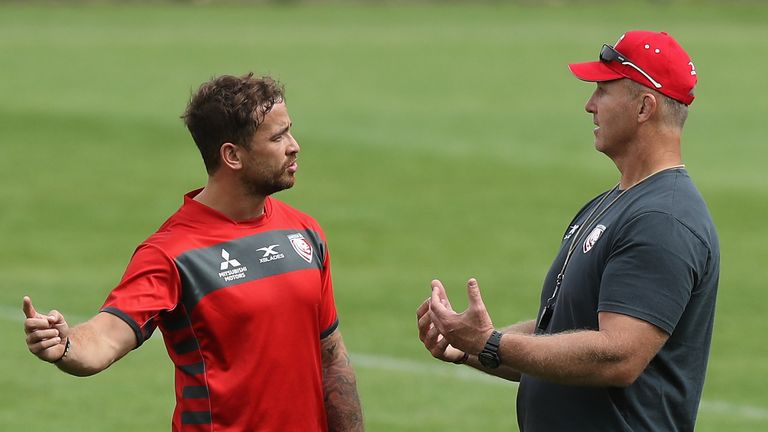 during the Gloucester training session held at Kingsholm Stadium on August 9, 2018 in Gloucester, England.