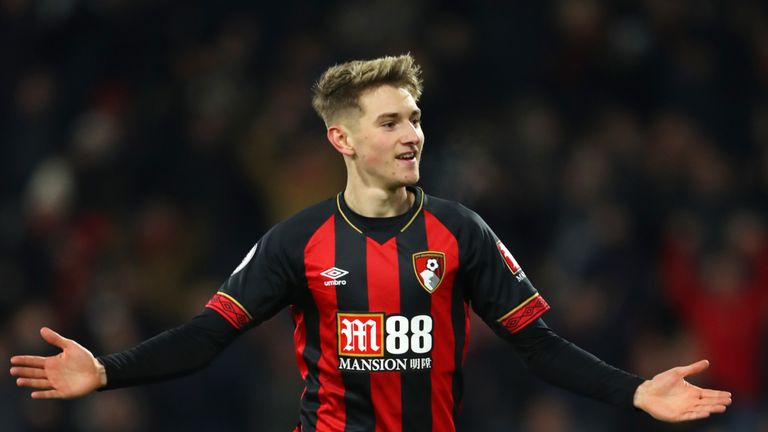 David Brooks celebrates after scoring Bournemouth&#39;s second goal