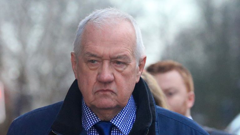 David Duckenfield, match-day police commander at the Hillsborough football stadium disaster, arrives at Preston Crown Court on January 14, 2019