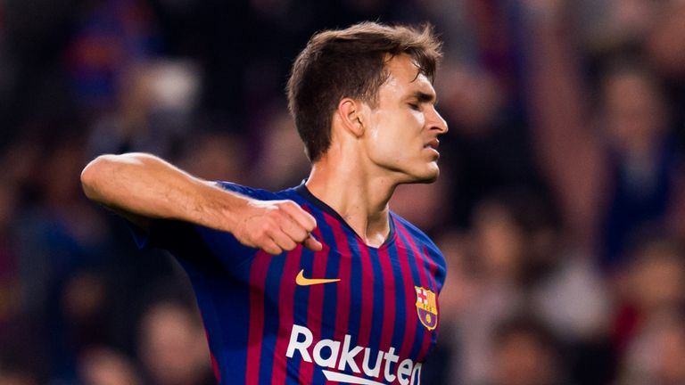 Denis Suarez of FC Barcelona celebrates after scoring his team&#39;s second goal during the Copa del Rey fourth round second leg match between FC Barcelona and Cultural Leonesa at Camp Nou on December 05, 2018 in Barcelona, Spain.