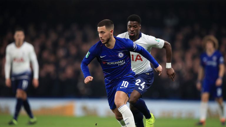 Eden Hazard starred for Chelsea in the Carabao Cup semi-final second leg against Tottenham