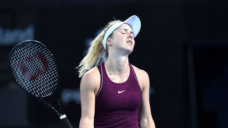 Elina Svitolina of Ukraine looks dejected after losing a break point in her match against Aliaksandra Sasnovich of Bulgaria during day four of the 2019 Brisbane International at Pat Rafter Arena on January 02, 2019 in Brisbane, Australia. 