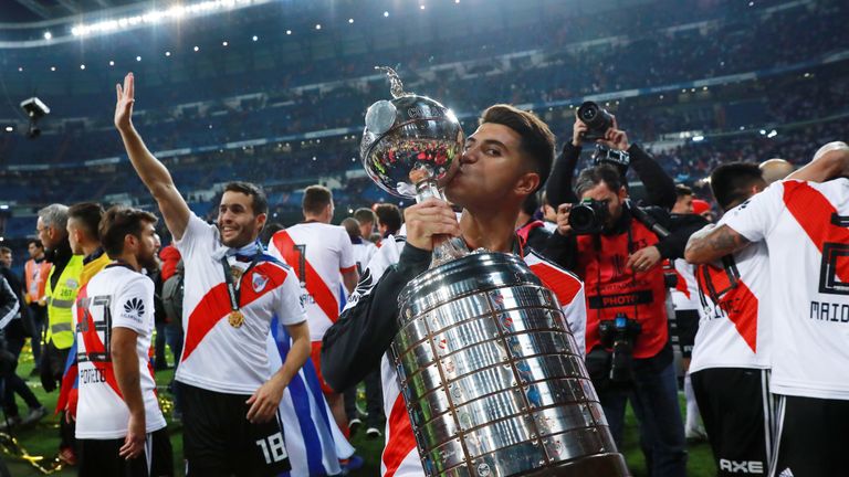 Exequiel Palacios helped River Plate beat rivals Boca Juniors in the Copa Libertadores final