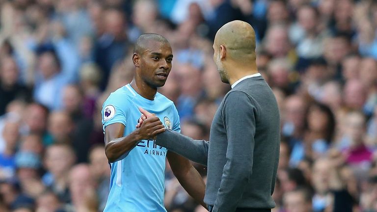 Pep Guardiola and Fernandinho