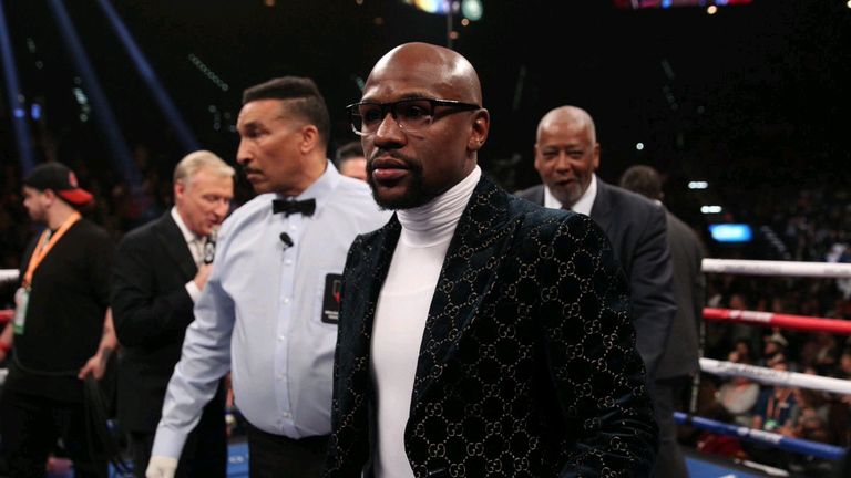 Floyd Mayweather was co-promoting Manny Pacquiao's win over Adrien Bromer (Mayweather Promotions)