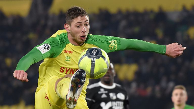 Cardiff City striker Emiliano Sala, pictured playing for Nantes