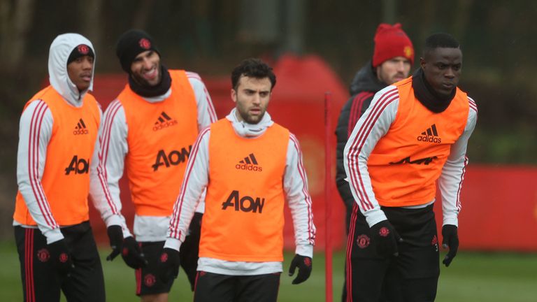 Giuseppe Rossi joins Eric Bailly, Marouane Fellaini and Anthony Martial at Manchester United first team training