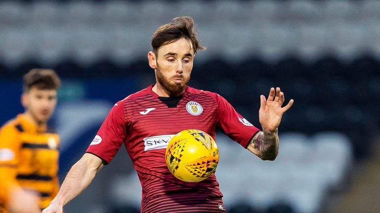 Greg Tansey in action for St Mirren against Alloa Ath in the Scottish Cup - his first appearance since joining the Paisley side after leaving Aberdeen