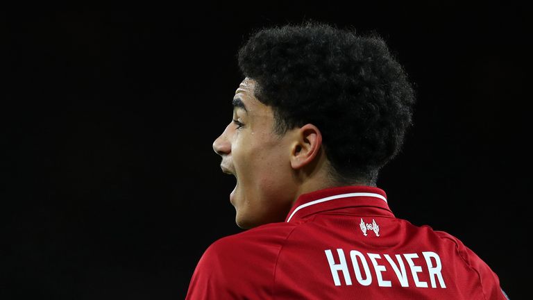 Ki-Jana Hoever of Liverpool during the Emirates FA Cup Third Round match between Wolverhampton Wanderers and Liverpool at Molineux on January 7, 2019 in Wolverhampton, United Kingdom.