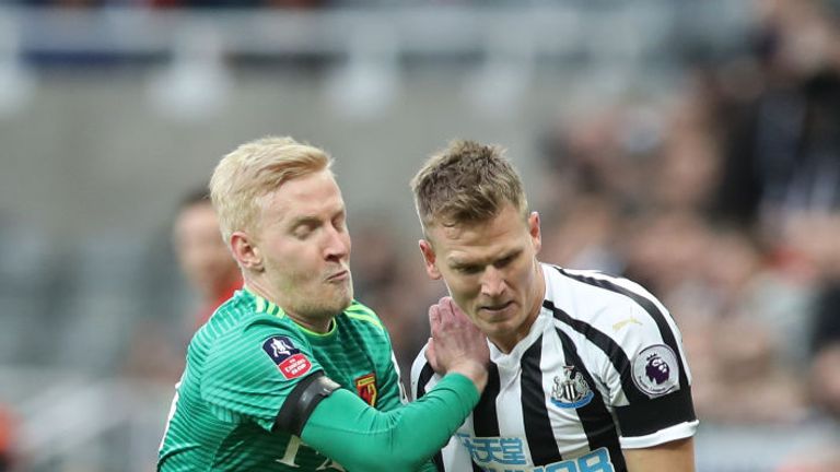  during the FA Cup Fourth Round match between Newcastle United and Watford at St James' Park on January 26, 2019 in Newcastle upon Tyne, United Kingdom.