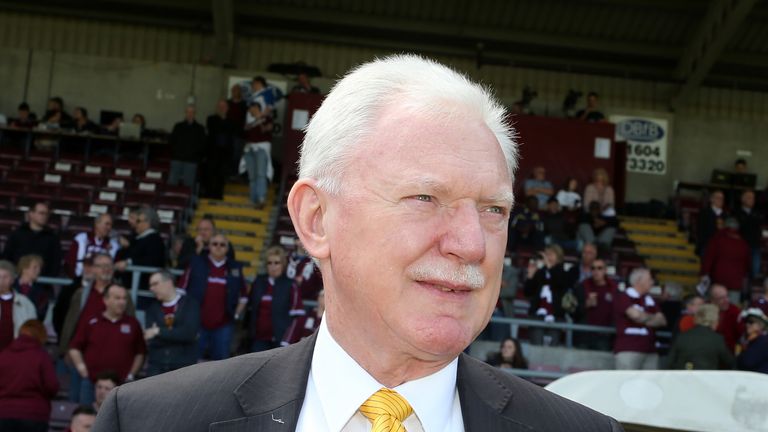 Ian Lenagan during the Sky Bet League Two match between Northampton Town and Oxford United at Sixfields Stadium on May 3, 2014 in Northampton, England.