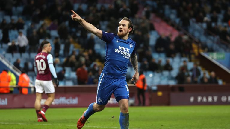  during the The Emirates FA Cup Third Round match between Aston Villa and Peterborough United at Villa Park on January 6, 2018 in Birmingham, England.