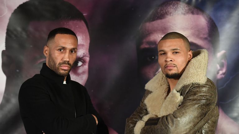 James DeGale and Chris Eubank Jr. during a press conference at the Hotel Cafe Royal