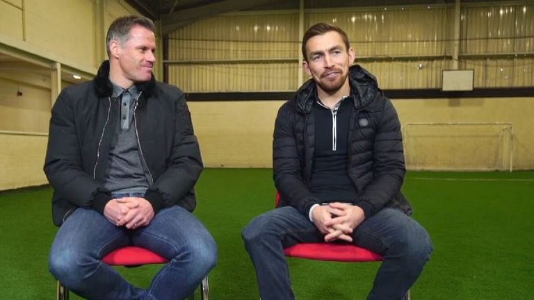 Jamie Carragher and amputee and former Royal Marine Andy Grant