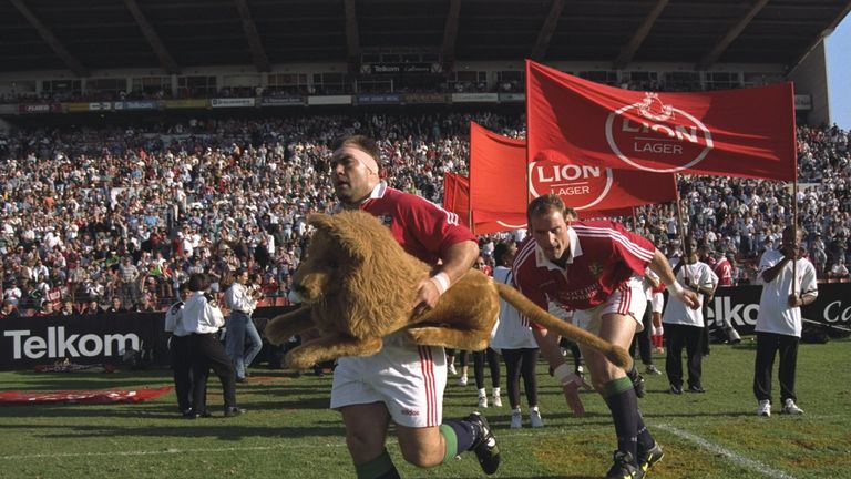 24 May 1997: Jason Leonard leads the British Lions on to the field of play for the first match of the tour of South Africa against the Eastern Province in Port Elizabeth, South Africa. The British Lions won 11-39.