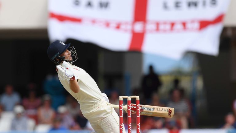 Joe Root could only glove to slip from a vicious, rising delivery