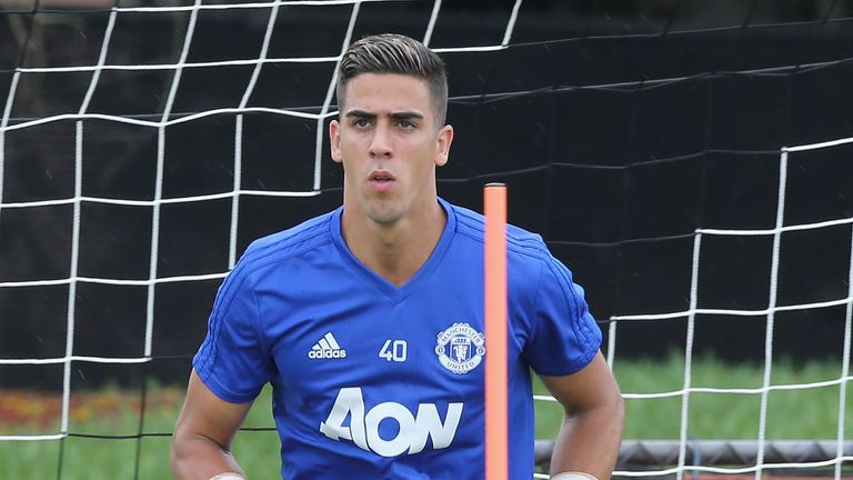 Joel Pereira during a first team training session