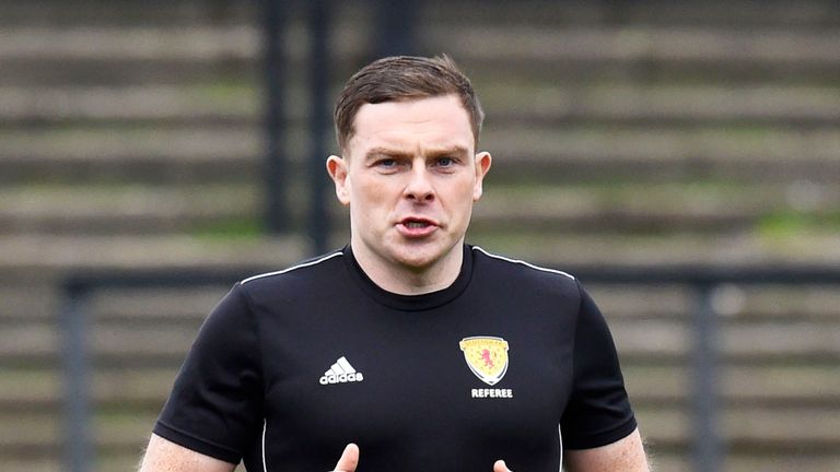 Referee John Beaton, Ayr v Falkirk in Scottish Championship