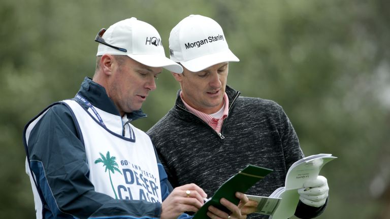 Rose has Gareth Lord on his bag at the Desert Classic