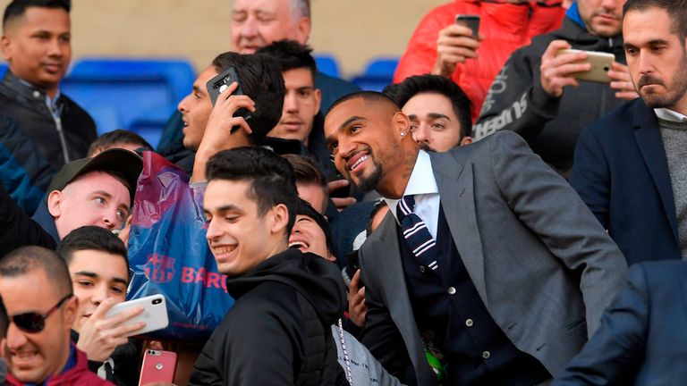 Boateng was unveiled at the Nou Camp on Tuesday