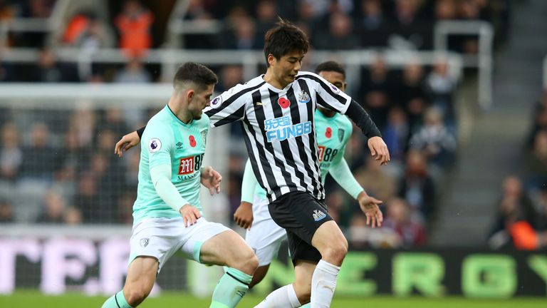 Ki Sung-Yueng during the Premier League match between Newcastle United and AFC Bournemouth at St. James Park on November 10, 2018 in Newcastle upon Tyne, United Kingdom.